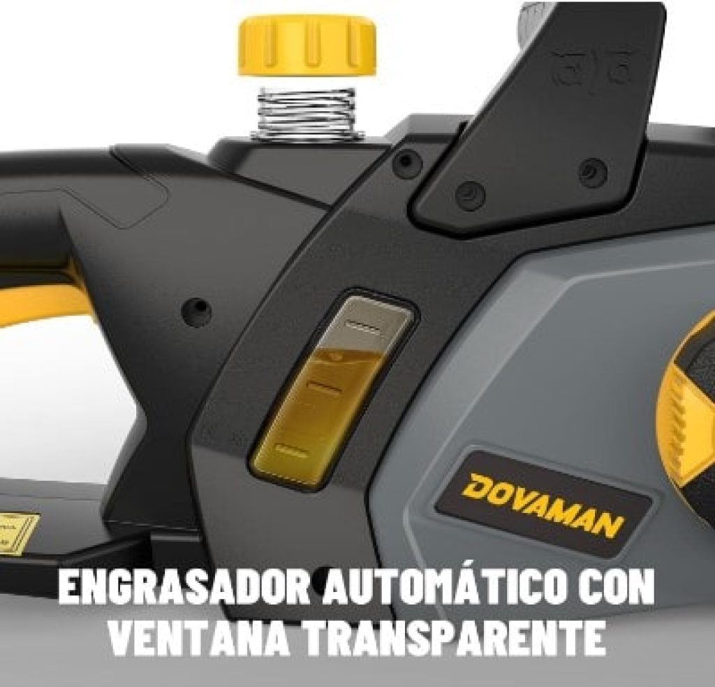 DOVAMAN Motosierra Eléctrica de 2400W, Tensión sin Herramientas en un Paso, 40cm Barra y Cadena Oregon, 15m/s Velocidad de Cadena, Lubricación Automática, Freno Mecánico y 2 Cadenas - DCS01A