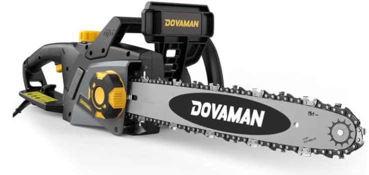 Motosierra Eléctrica de 2400W -DOVAMAN DCS01A, 40cm Barra y Cadena Oregon, 15m/s Velocidad de Cadena, Freno Mecánico y 2 Cadenas