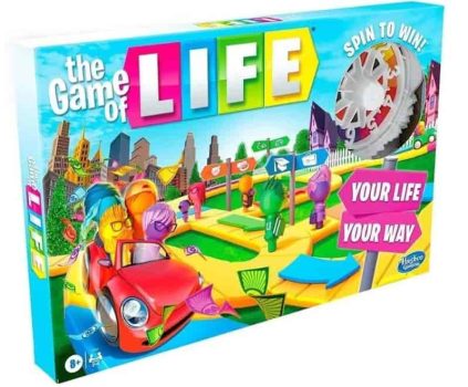 Juego The Game of Life, Juego de Mesa para la Familia de 2 a 4 Jugadores, para niños a Partir de 8 años, Incluye Clavijas de Colores
