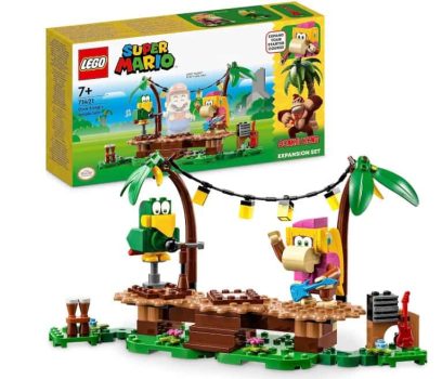LEGO Super Mario Set de Expansión: Jaleo en la Jungla con Dixie Kong con Las Figuras de Dixie Kong y Squawks el Loro, Juguete de Construcción para Combinar con el Pack Inicial 71421