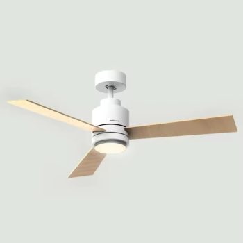 Mellerware - Ventilador de Techo con Luz Brizy Bright Core 45W | Ultra Silencioso | 6 Velocidades | 3 Aspas Reversibles 132 cm Diámetro | Función Verano-Invierno