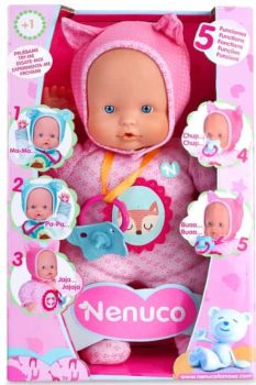 Nenuco - Muñeco, Blandito 5 Funciones, Color Rosa (Famosa 700012664)