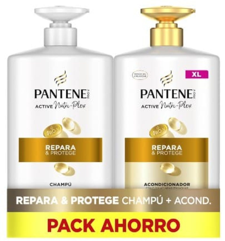 Pantene Pro-V Repara Y Protege Champú 1L, Acondicionador 800ml Con Dispensador, Pelo Seco Y Dañado. Limpia Y Protege Los Enlaces Capilares