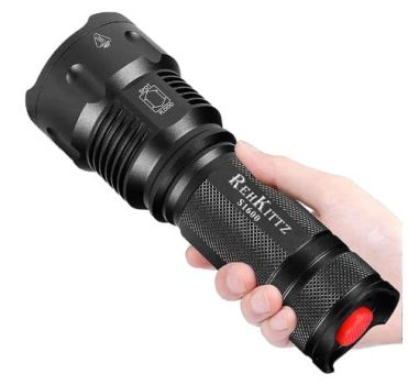 Linterna LED Alta Potencia, REHKITTZ, 3300 Lúmenes, Enfoque Ajustable