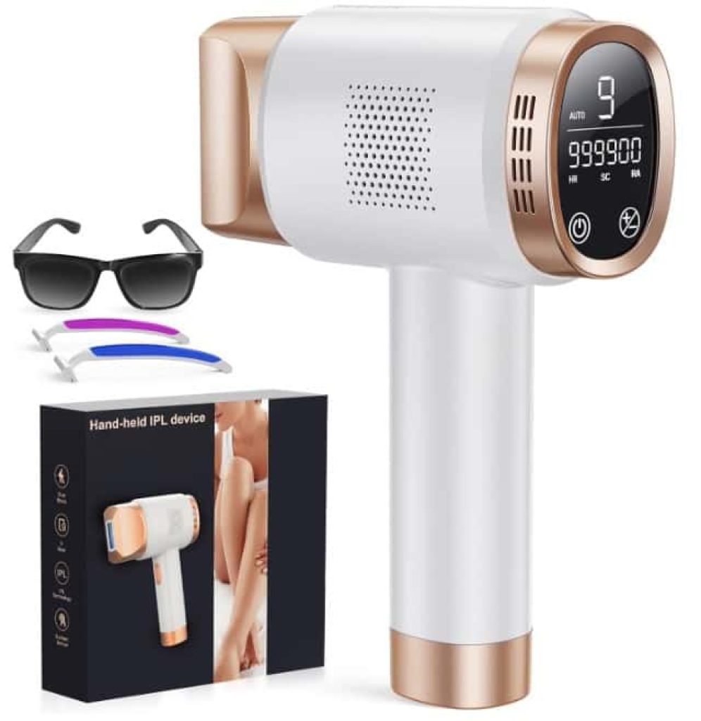 3 en 1 Depiladora Laser IPL con Mode RH/AR/SC, Pantalla Táctil LCD, 9 Nivel de Energía, 999.900 Flashes, Max 19.35 J, Depiladora Luz Pulsada para Piernas, Bikini, Axilas, Cara, Cuerpo