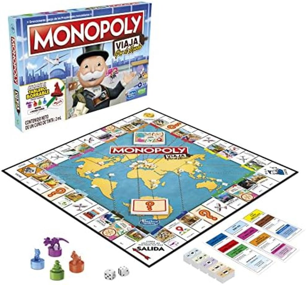 Monopoly Viaja por el Mundo - Juego de Mesa para Toda la Familia y niños a Partir de 8 años
