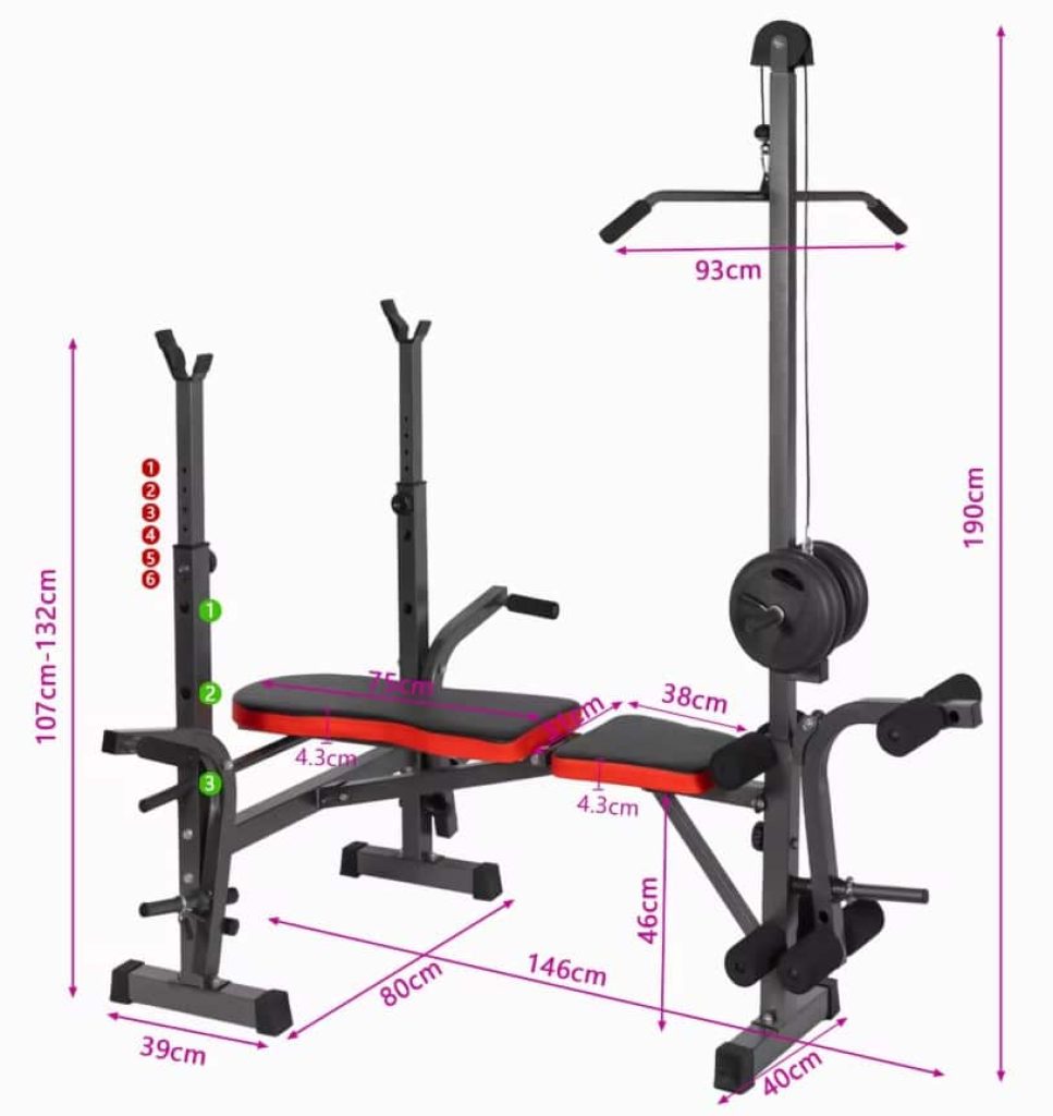 ALLINLIFE Banco Musculacion Plegable Banco De Entrenamiento Banco De Pesas Y Abdominales Resistente Banca Gimnasio En Casa Carga Máxima De 300 Kg