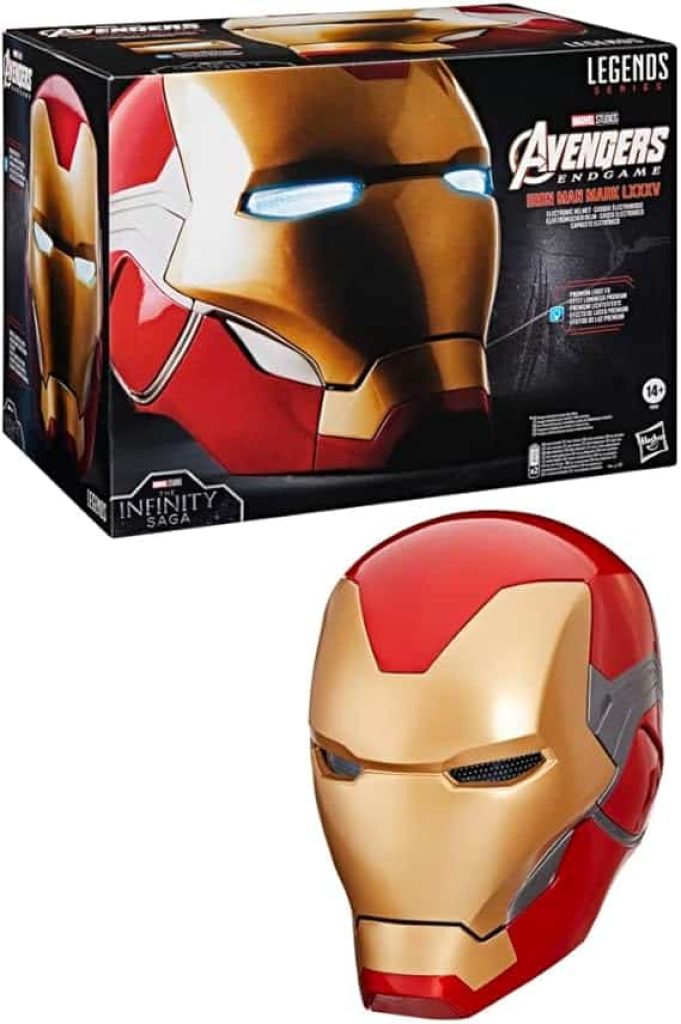 Avengers Marvel Legends Series, Casco electrónico premium de Iron Man con efecto de luces, Endgame, Artículo para juego de rol de adultos