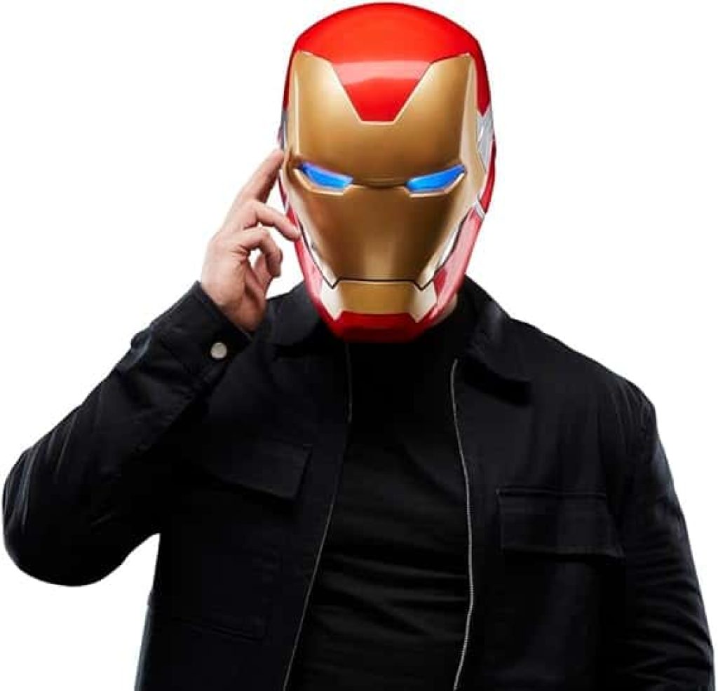 Avengers Marvel Legends Series, Casco electrónico premium de Iron Man con efecto de luces, Endgame, Artículo para juego de rol de adultos