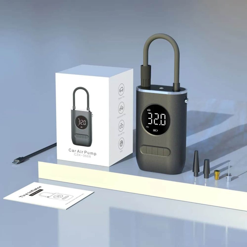 Bomba infladora inalámbrica portátil recargable para coche, inflador de neumáticos, compresor de aire digital