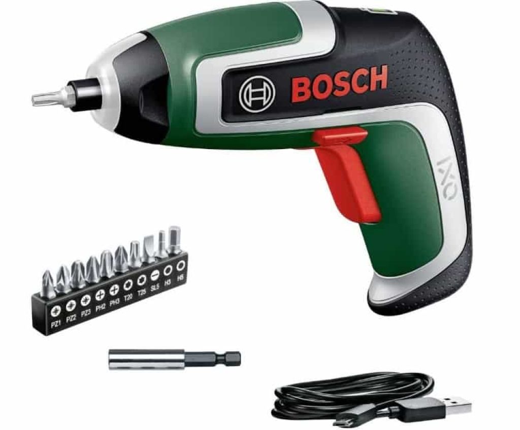Bosch Home and Garden AAtornillador a batería compacto IXO, 7.ª generación, 3,6 V, 2,0 Ah, 5,5 Nm, con cable micro USB, compatible con los accesorios de la colección IXO, atornilla hasta 190 tornillos