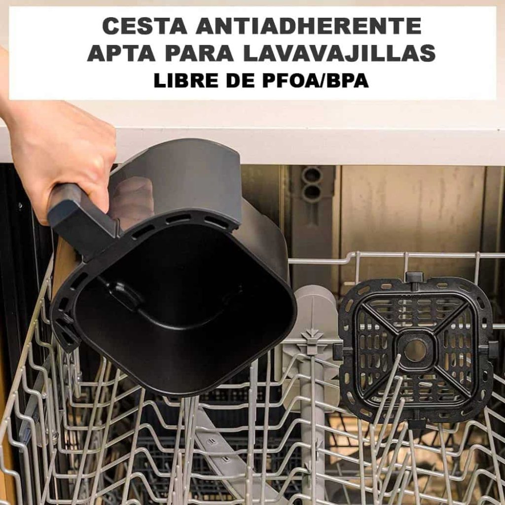 DAVAITEC Freidora de Aire Sin Aceite 5.5L 1700W con Tecnología de Circulación de Aire 360