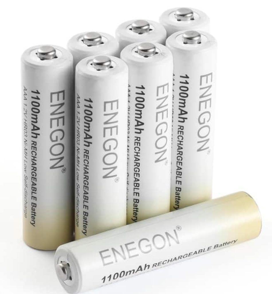 ENEGON - Pilas Recargables AAA (Lote de 8), 1100 mAh AAA Pilas Ultra potentes, 1,2 V Nih, Larga duración