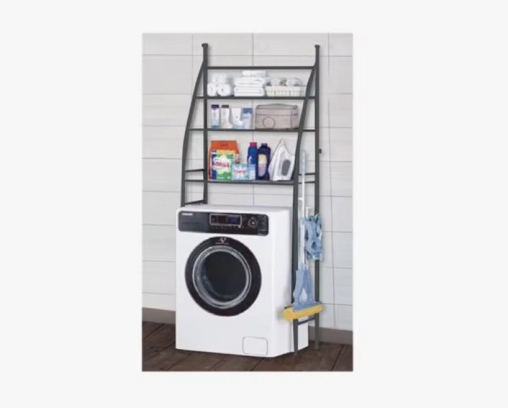 Estantería metal multiuso sobre inodoro o lavadora, aprovecho de espacio, organización de hogar