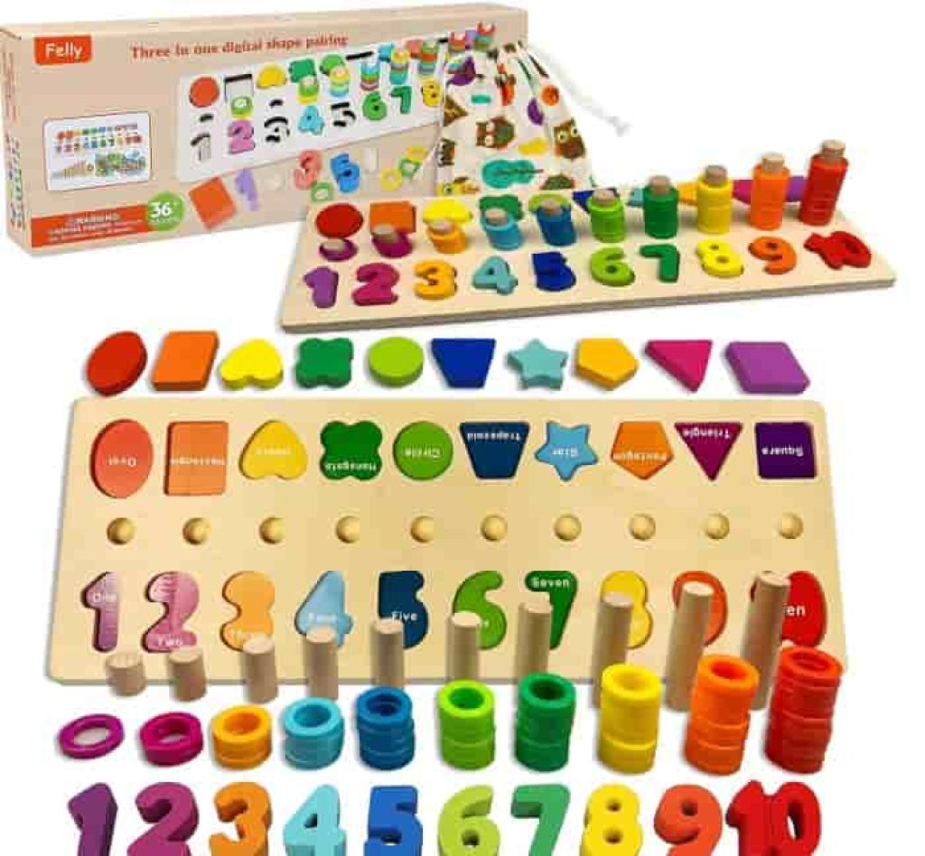 NEWSTYLE Montessori Juguete Educativo, Juguetes para Niños Contar con los Koala Juego 58 Piezas Juego de Combinación de Color con Vasos Apilables Juguete para Niños de 3 4 5 6 años