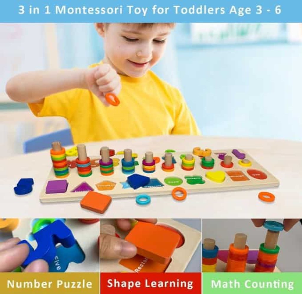 NEWSTYLE Montessori Juguete Educativo, Juguetes para Niños Contar con los Koala Juego 58 Piezas Juego de Combinación de Color con Vasos Apilables Juguete para Niños de 3 4 5 6 años