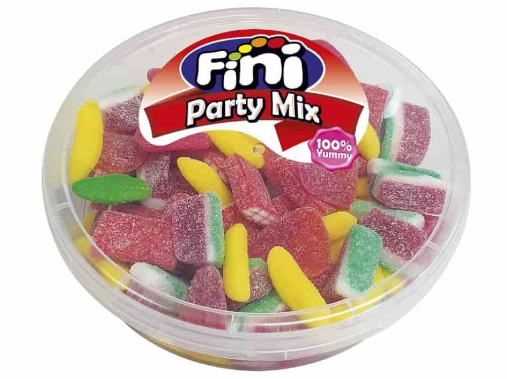 Fini Party Mix | Surtido de Gominolas de Sandía, Regaliz, Ladrillo, Plátano - Tarro 450 gr