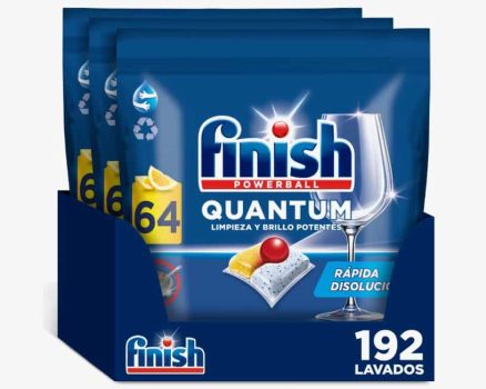 Finish Powerball QUANTUM LIMÓN Pastillas para Lavavajillas, 192 lavados