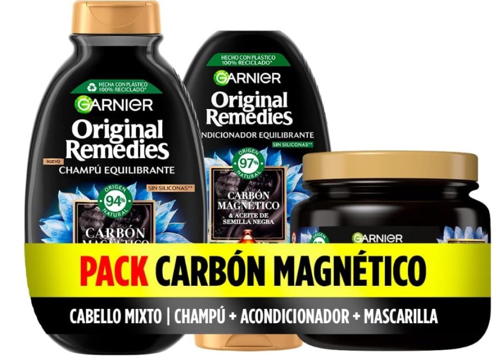 Garnier Original Remedies Pack Champú + Acondicionador + Mascarilla