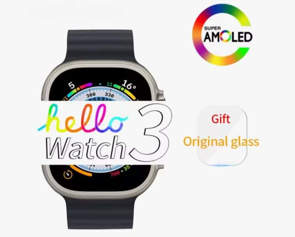 Hello Watch 3-reloj inteligente para hombre y mujer a precio mínimo, apulsera deportiva Ultra AMOLED de 49mm, NFC, llamadas