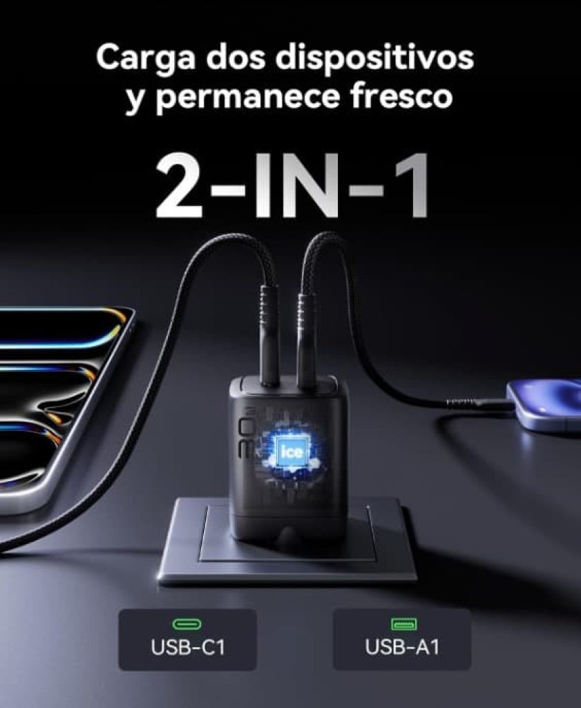 INIU 30W Cargador USB C 2-Paquetes, [USB-C + USB-A] 2-Puertos USBC Enchufe Cargador iPhone Carga Rapida, Múltiple Cargador PD Rápido Pared Adaptador Tipo C para iPhone 16 15, iPad Pro, Samsung S24