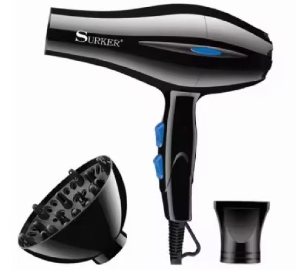 IPSDI Secadora de pelo profesional SURKER 3500w 3 posiciones de calor y 2 velocidades, boquilla concentradora y difusor