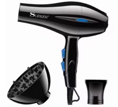 IPSDI Secadora de pelo profesional SURKER 3500w 3 posiciones de calor y 2 velocidades, boquilla concentradora y difusor