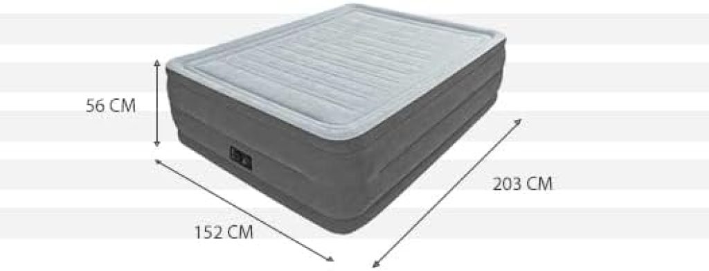 Intex 64418 Comfort-Plush High-Rise Colchón Hinchable Doble, 152x203x56 cm, Peso Máximo 272 kg