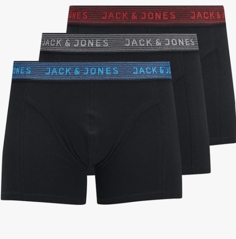 JACK&JONES JUNIOR JACHUGO Skulls Trunks 3 Pack – Caleçons Boxers Confort Coton Garçon, Night Sky