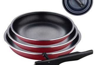 Bergner Click&Cook Red Edition | Juego de Sartenes de 4 Piezas de 18, 20 y 24 cm