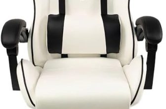 KUBO Silla de Gaming Ergonómica, Blanco y Negro, One Size