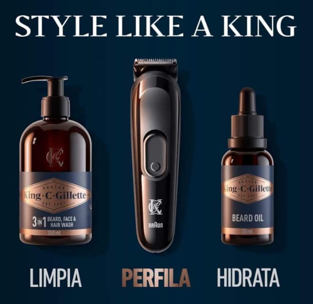 King C. Gillette Kit De Recortadora De Barba Inalámbrica Para Hombre