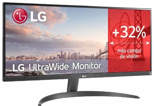 LG 29WQ500-B - Monitor Ultrawide, Panel IPS, 29", (2560x1080), 21:9, 100 Hz, 5ms, Clasificación E, HDR10 +, Tecnología AMD FreeSync, Black Stabilizer, Gris