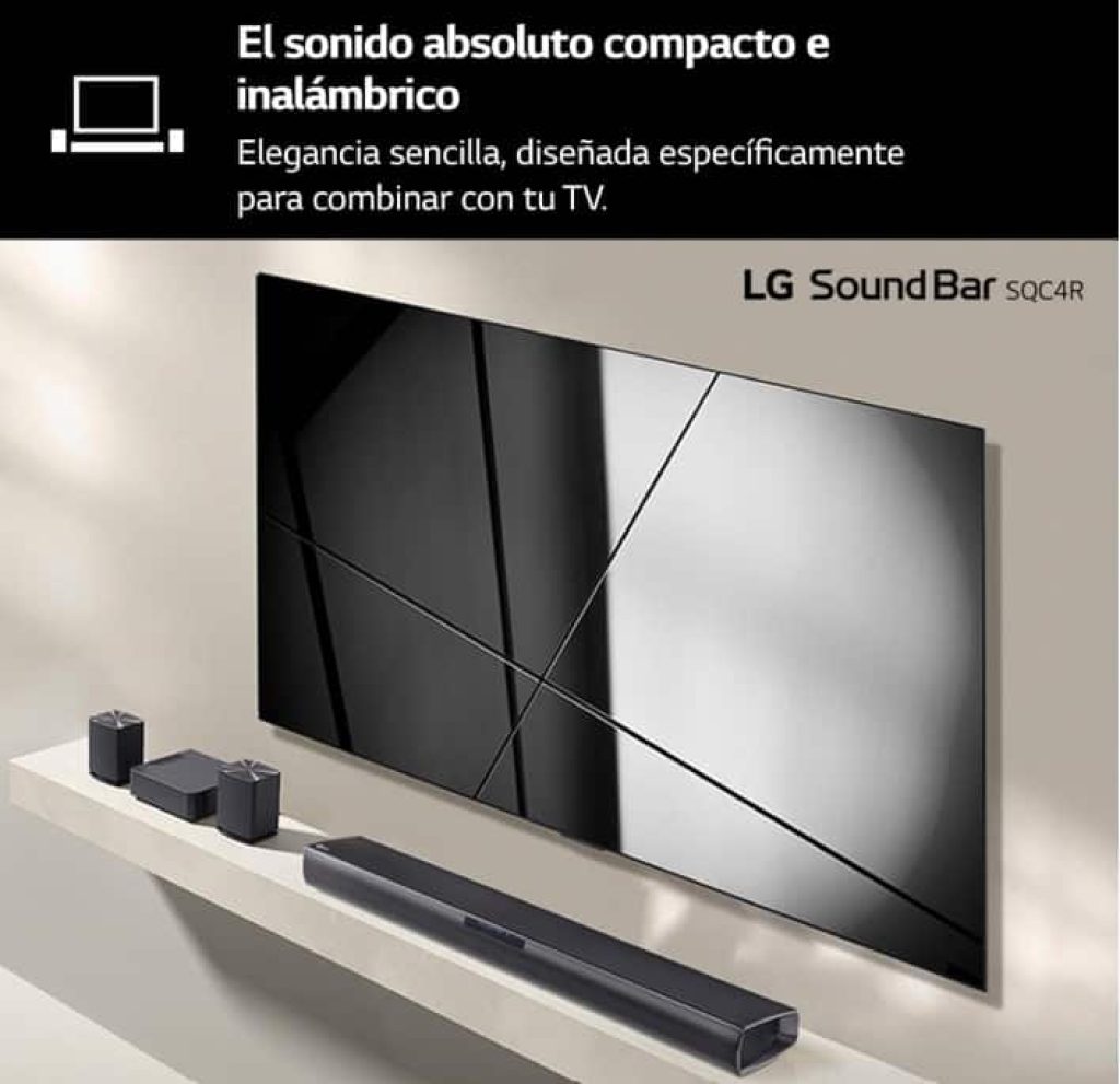 LG SQC4R - Barra de Sonido Inteligente, 220W, 2.1 Canales