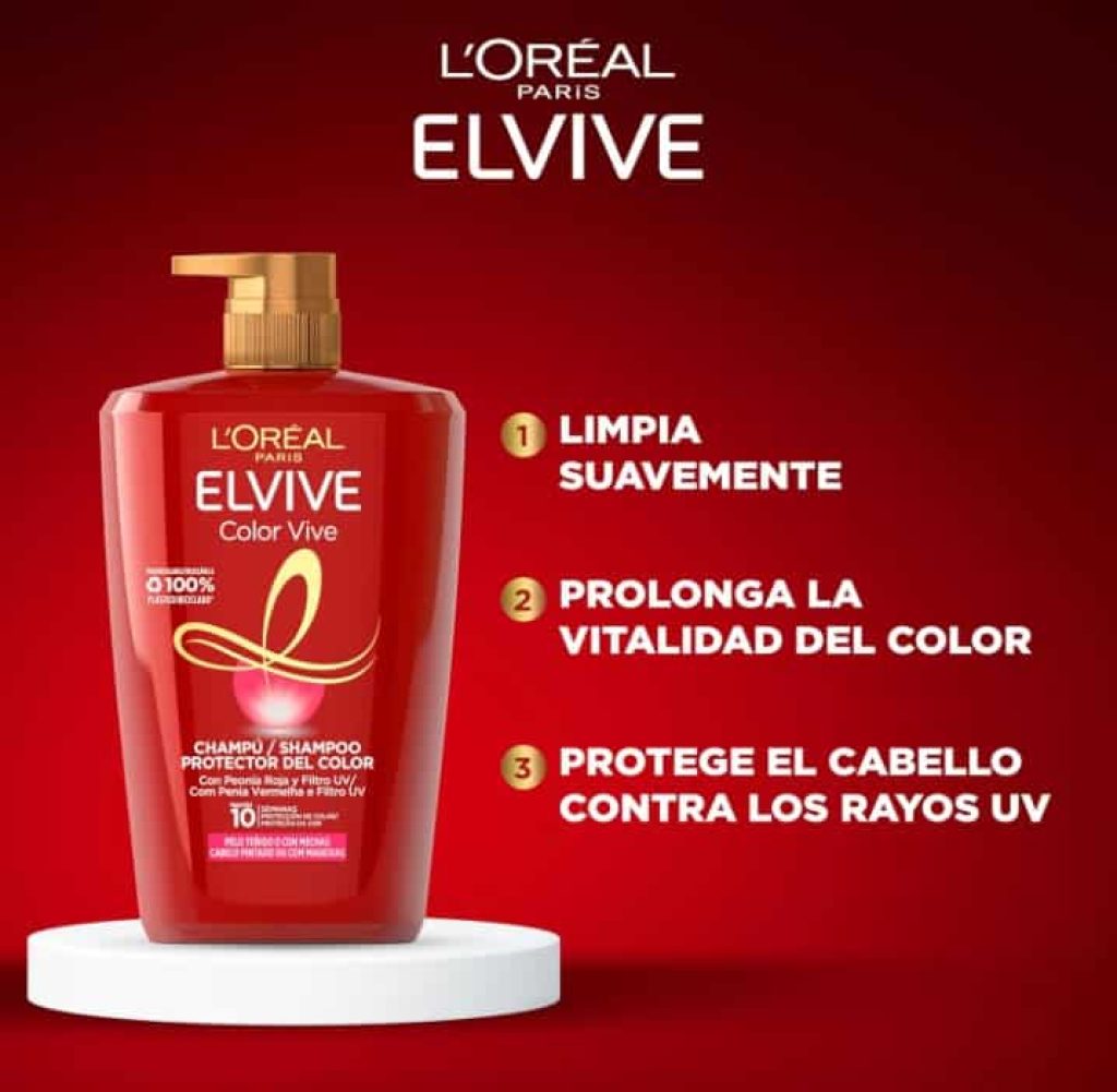 L'Oréal Paris Elvive Color Vive Pack 2 Champú Protector para el Pelo Teñido, 1 L