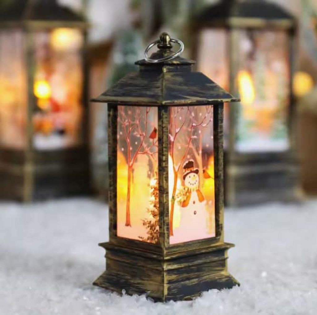 Lámpara De Noche De Navidad Con Viento Y Velas Decoración De Escritorio Con Papagayo De Hielo Adorno De Navidad Para Adultos Mayores