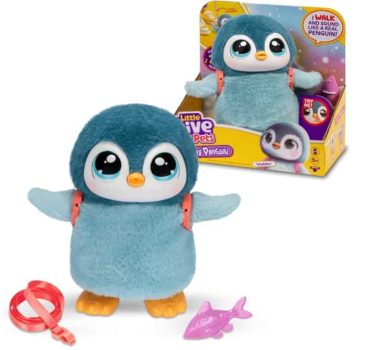 Little Live Pets - My Pet Penguin, Waddles el Pingüino Mascota de Juguete, 25 Sonidos y Reacciones, Muñeco de Felpa Interactivo, jueguetes para niños +4 años