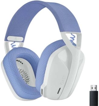 Logitech G435 Auriculares Inalámbricos LIGHTSPEED para Gaming - Ligeros, micrófono integrado, Batería de 18 horas, Compatibles con Dolby Atmos, Bluetooth, PC, PS4, PS5, Móvil - Blanco