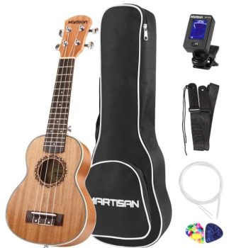MARTISAN 21in Ukelele soprano Hawaiano Ukulele Aquila Cuerdas Incluye: Funda, Afinador, Cuerdas Extra, Correa Ajustable, Púas