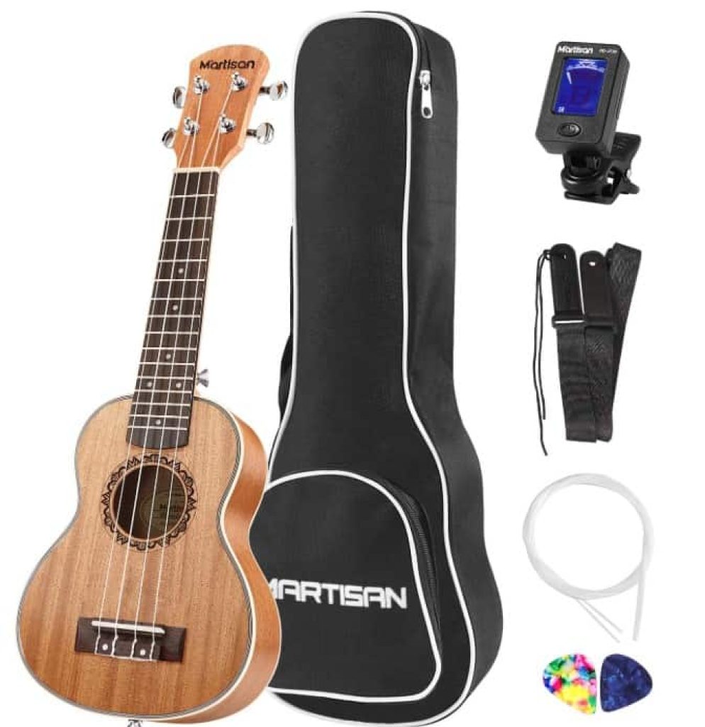 MARTISAN 21in Ukelele soprano Hawaiano Ukulele Aquila Cuerdas Incluye: Funda, Afinador, Cuerdas Extra, Correa Ajustable, Púas