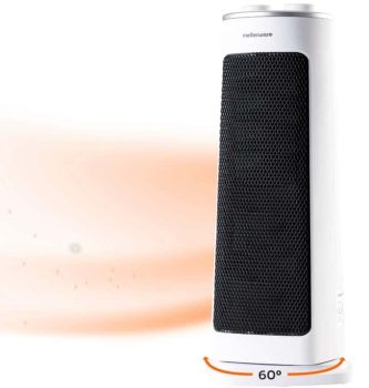 Mellerware - Calefactor Cerámico Oscilable Homy! 2000W | 3 Funciones (Incluido Ventilador) | Termostato Regulable | Apagado automático |