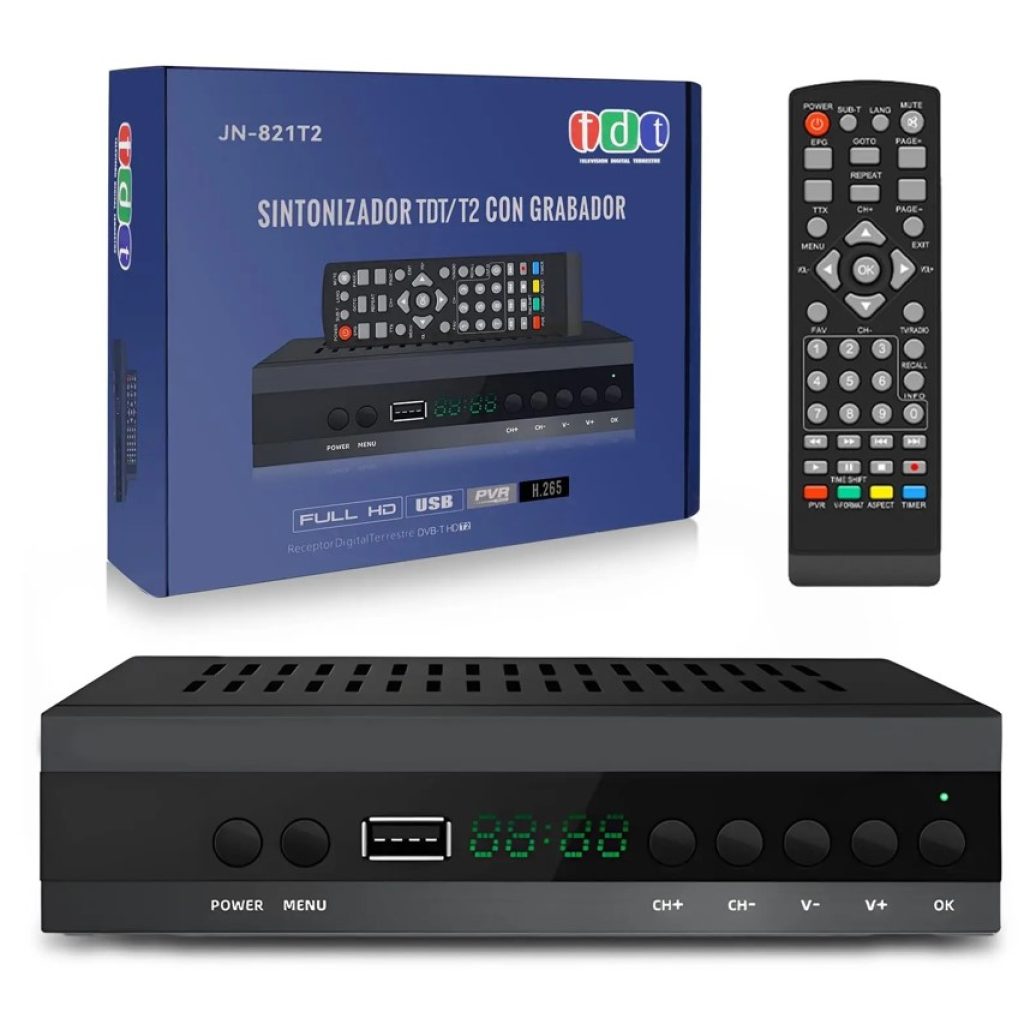 MicroData TDT HD TV receptor España，H.265，Decodificador TDT HD 2024 Nuevo，DVB-T2，Sintonizador TDT HD,Receptor TDT HD