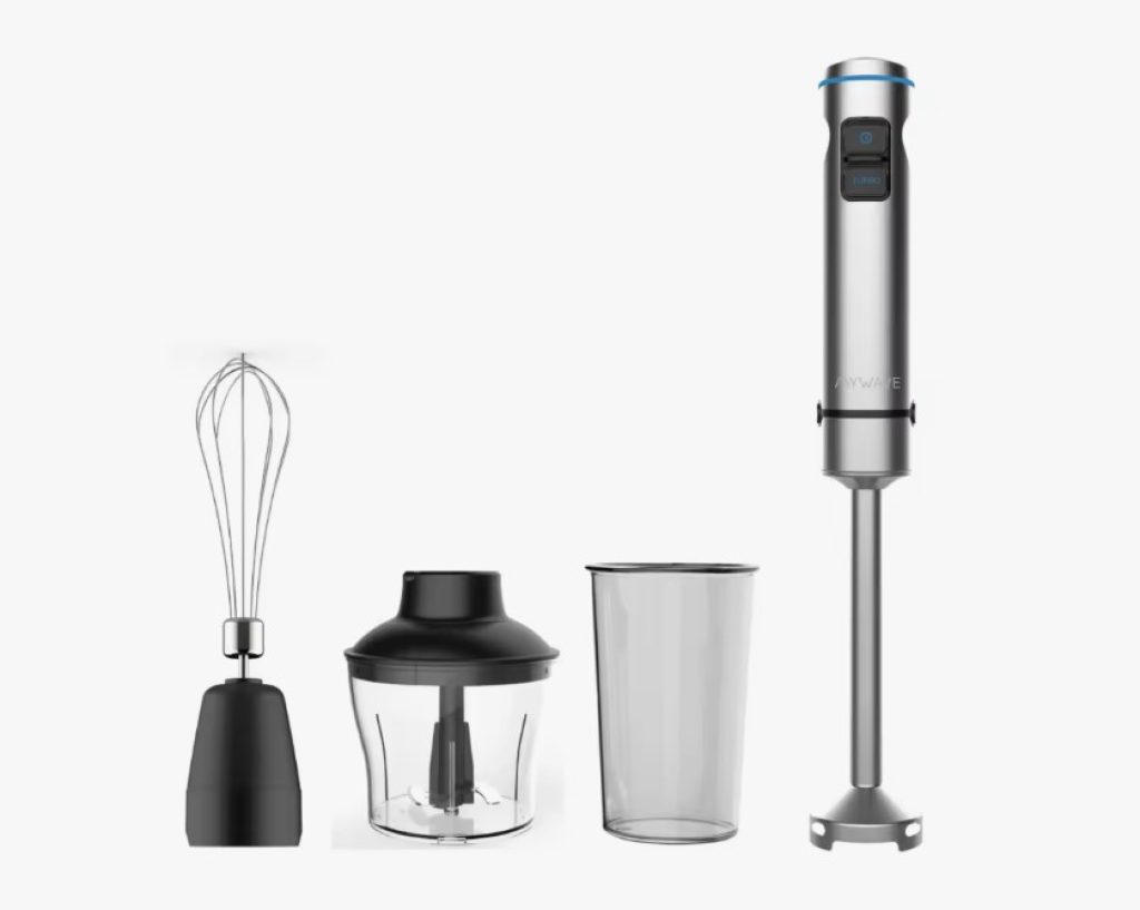 MyWave MWBTM-1500ACC Batidora De Mano Inox Pie Extra Largo 1500W con accesorios