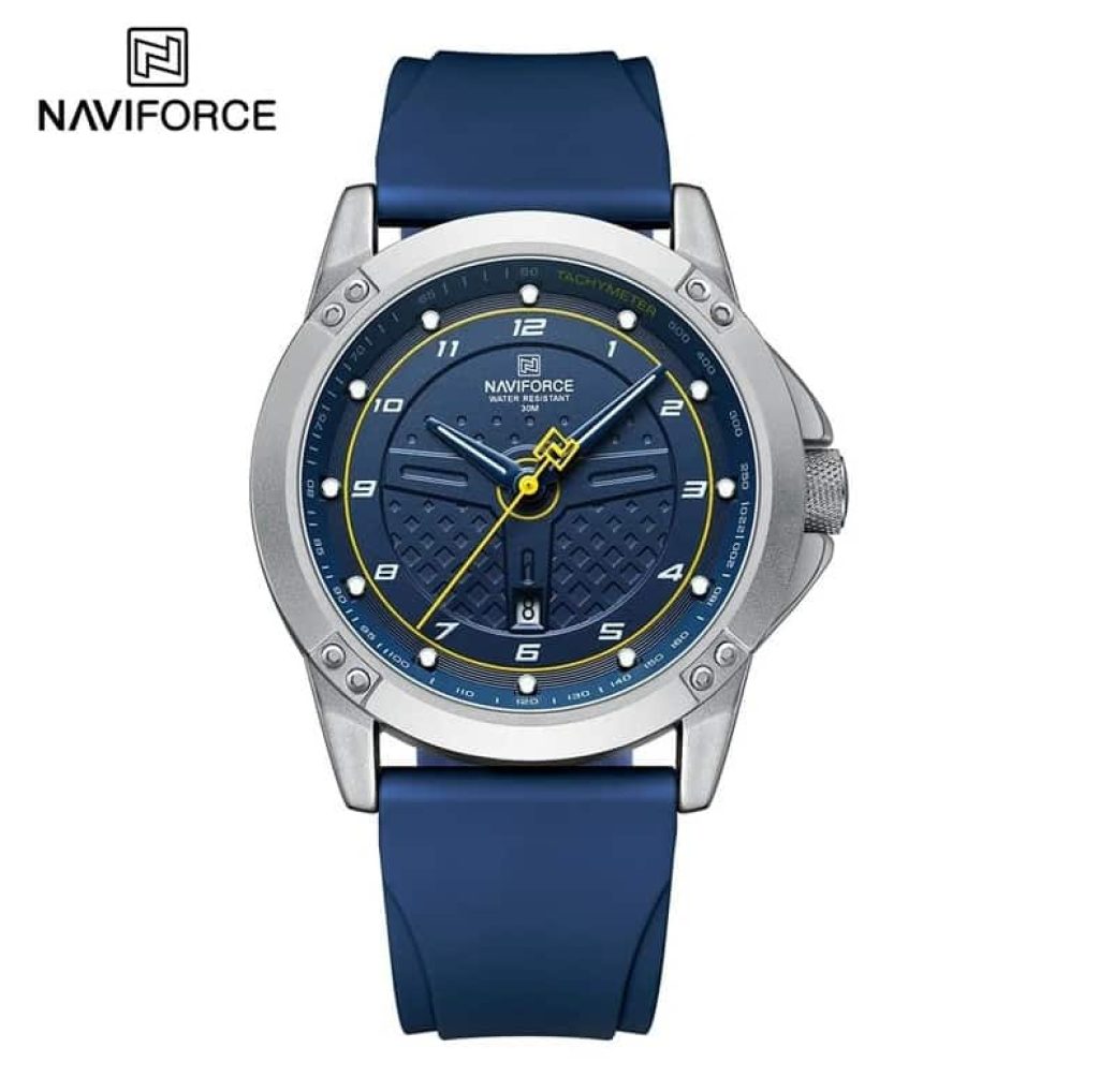 NAVIFORCE-Reloj de pulsera de cuarzo informal para hombre, cronógrafo deportivo, resistente al agua, con correa de silicona, luminoso, Masculino