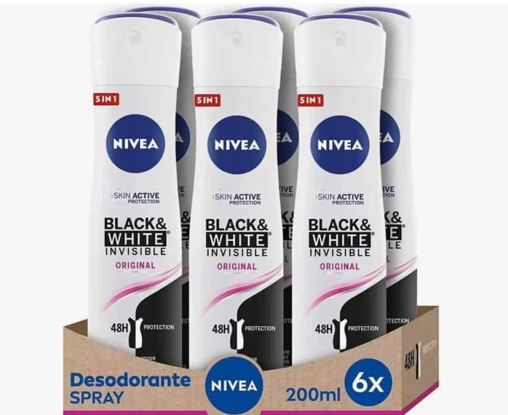 NIVEA Black & White Invisible Original Spray Desodorante 200ml, 6 unidades, 200ml*6