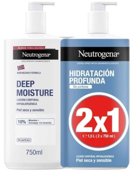 Neutrogena Fórmula Noruega Hidratación Profunda Loción Corporal Hipoalergénica (Pack de 2 X 750 ml)
