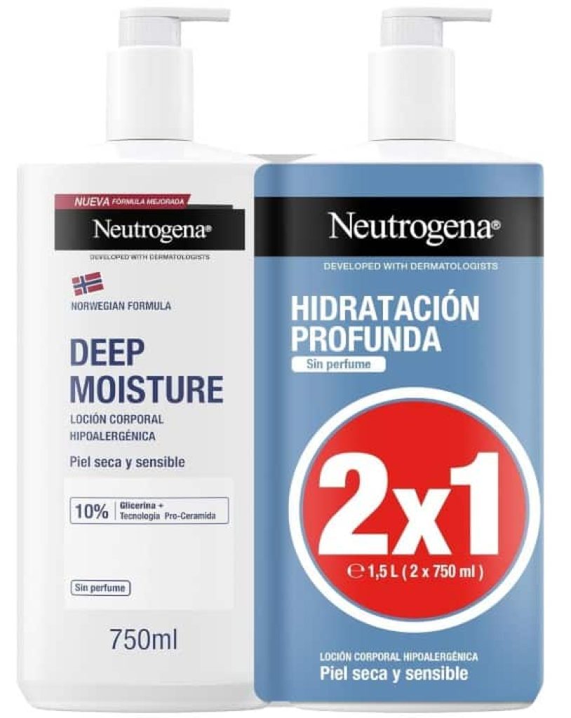 Neutrogena Fórmula Noruega Hidratación Profunda Loción Corporal Hipoalergénica (Pack de 2 X 750 ml)