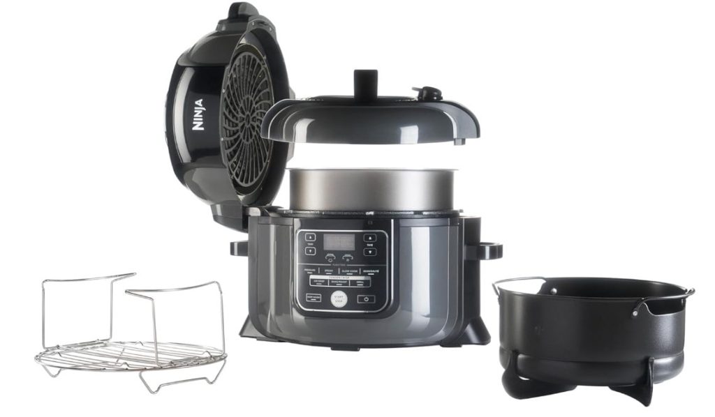 Ninja Foodi Olla eléctrica multifunción, 6 l, 7 funciones en 1, Olla a presión, en acero galvanizado y negro, OP300EU