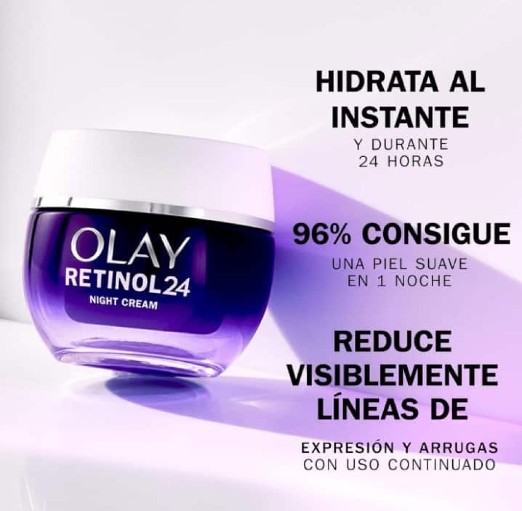 Olay Retinol 24 Crema de Noche Hidratante Facial, con Vitamina E Antioxidante