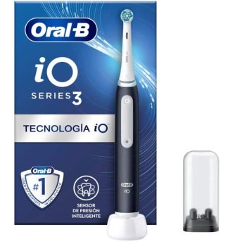 Oral-B iO 3N Cepillo de Dientes Eléctrico con Mango Recargable, 1 Cabezal y Estuche de Viaje, Diseñado por Braun, Regalos Originales Mujer y Hombre - Negro